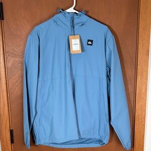 Quiksilver Large Men's Light Blue Water Repellent Windbreaker